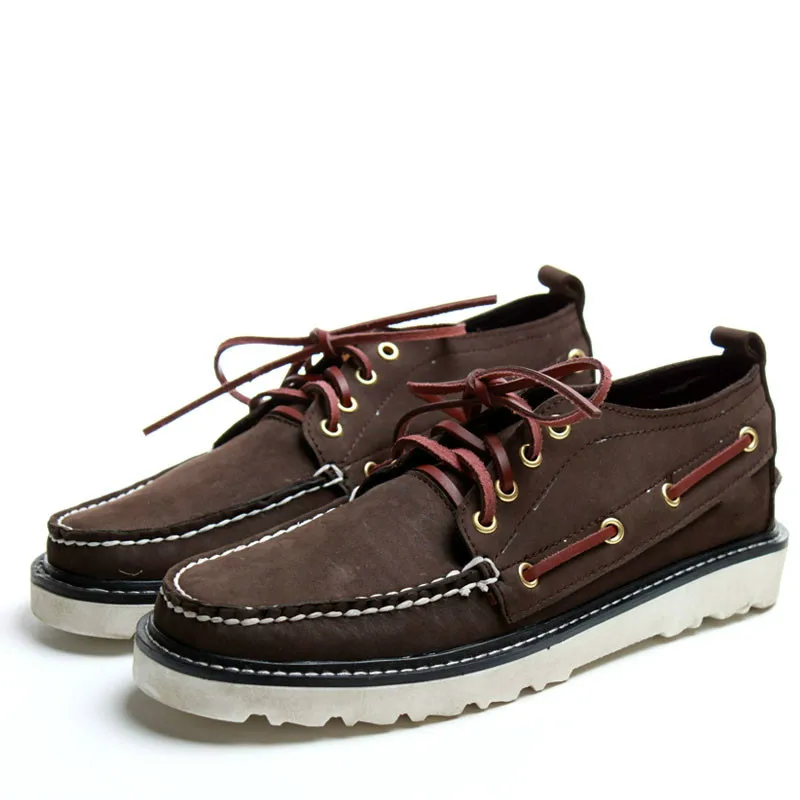 Весенние мужские ботинки из натуральной кожи на шнуровке короткие ручной работы