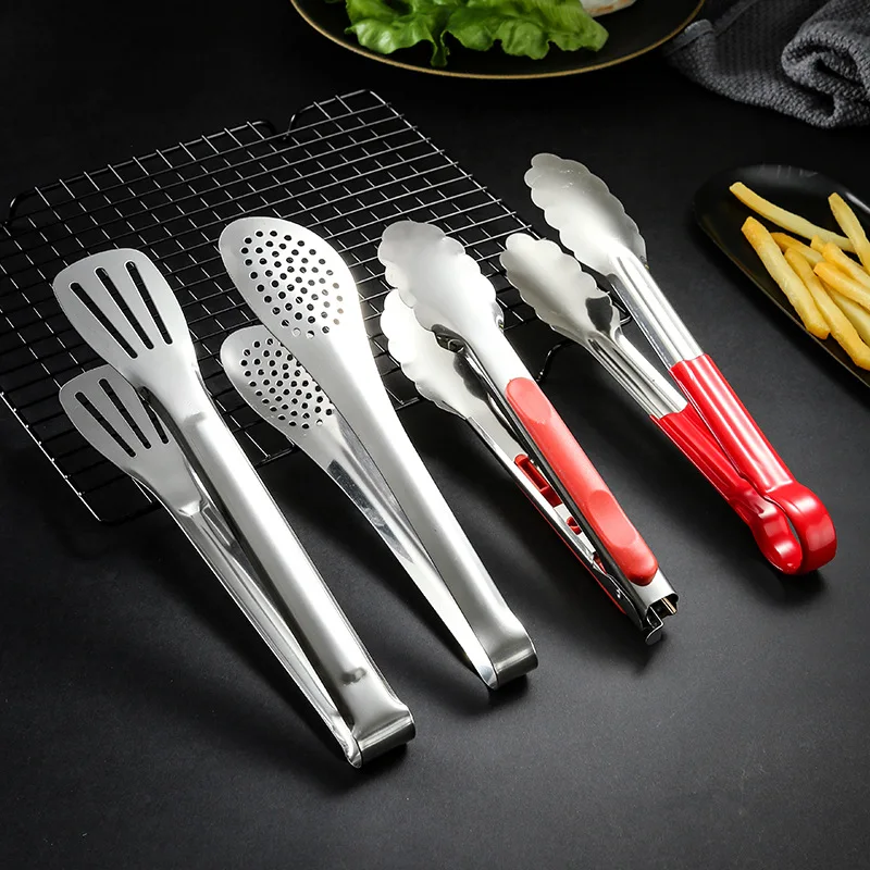 

1PCS BBQ Grilling Tong Salad Cake Dessert Serving Food Tongs Stainless Steel Barbecue Clips Baking Clamp Food Kitchen Tool