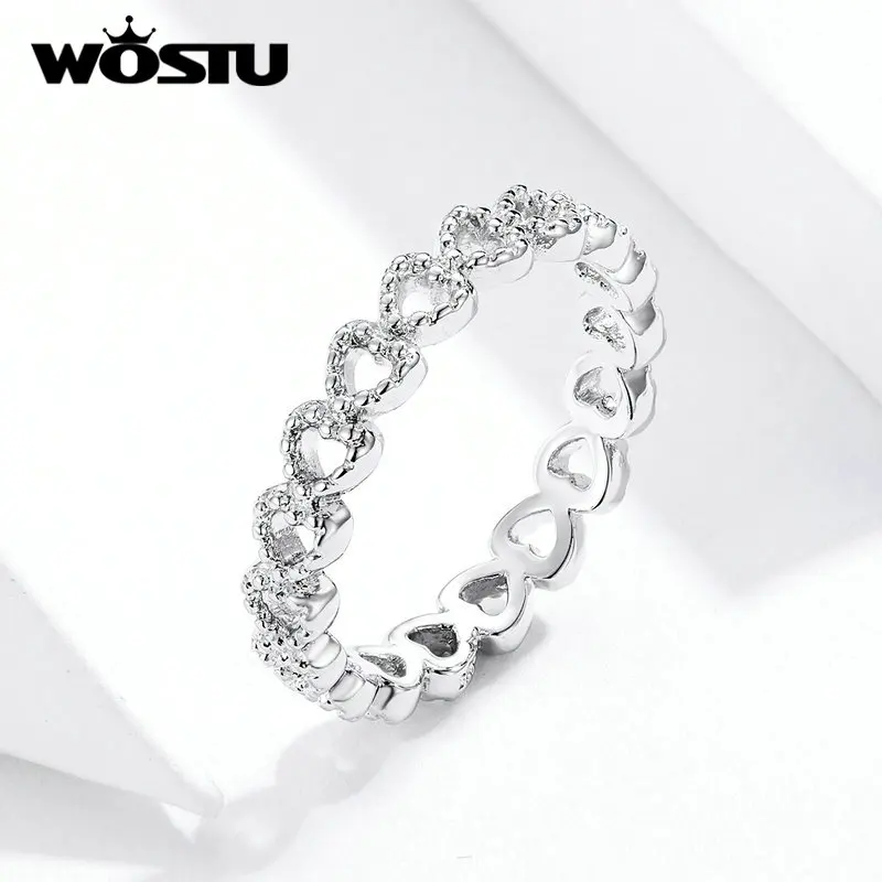 2019 горячая Распродажа серебряное штабелируемое кольцо Forever Heart Love для женщин