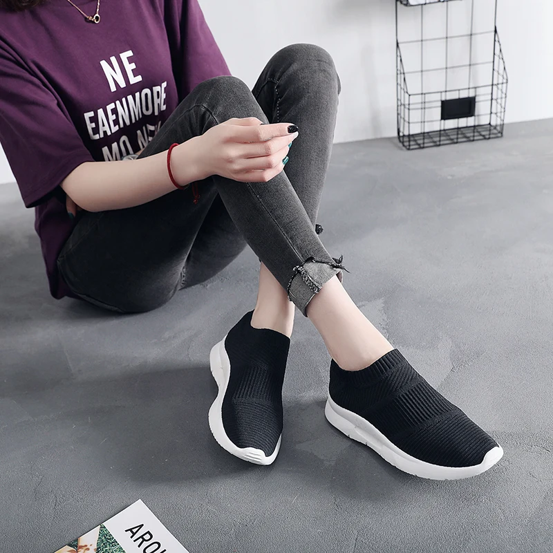 Tenis Feminino Tenis Mujer 2020 Women Tennis Shoes slip on black red Female Trainer Chaussure Femme Students Tennis Flat Sneaker