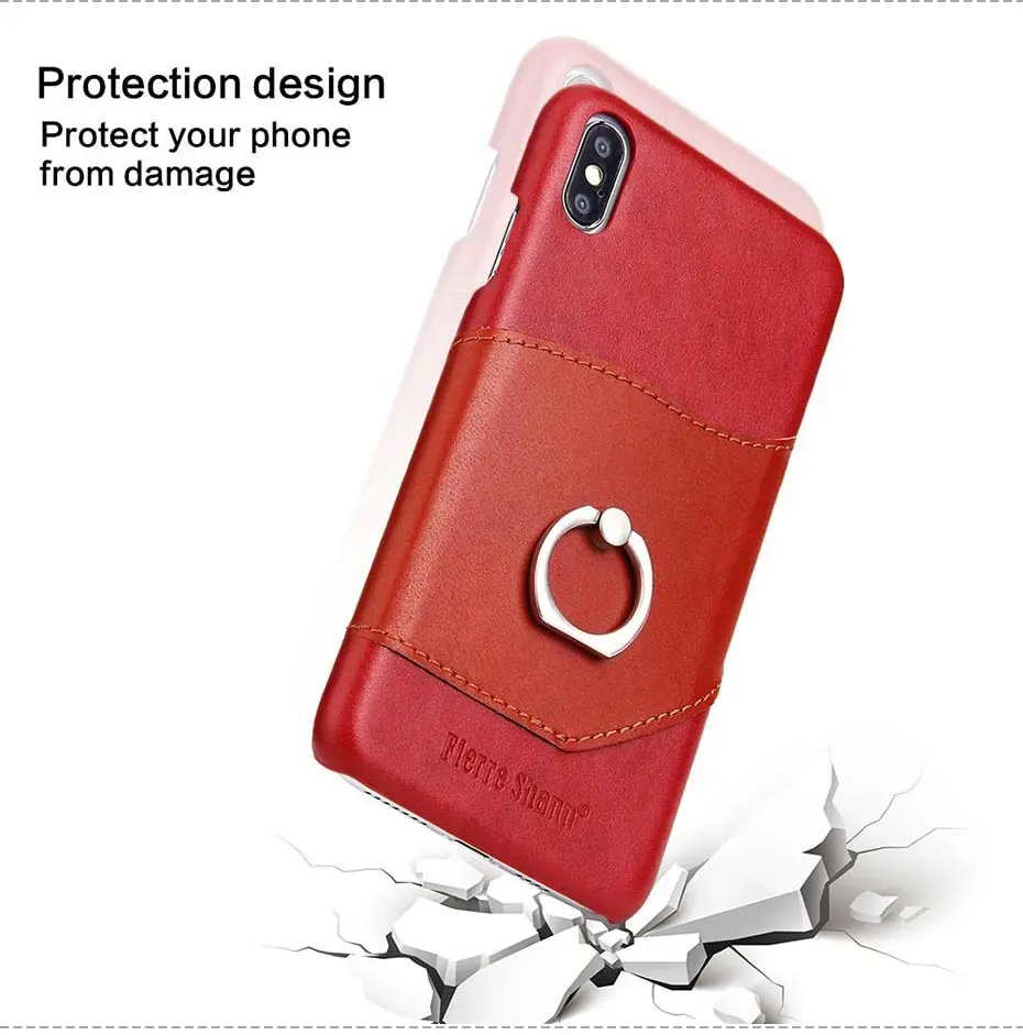 Чехол для телефона из натуральной кожи для iPhone 11 11pro Max чехол Модный чехол с кольцом для iPhone 6 7 8 plus X XR XS Max чехол