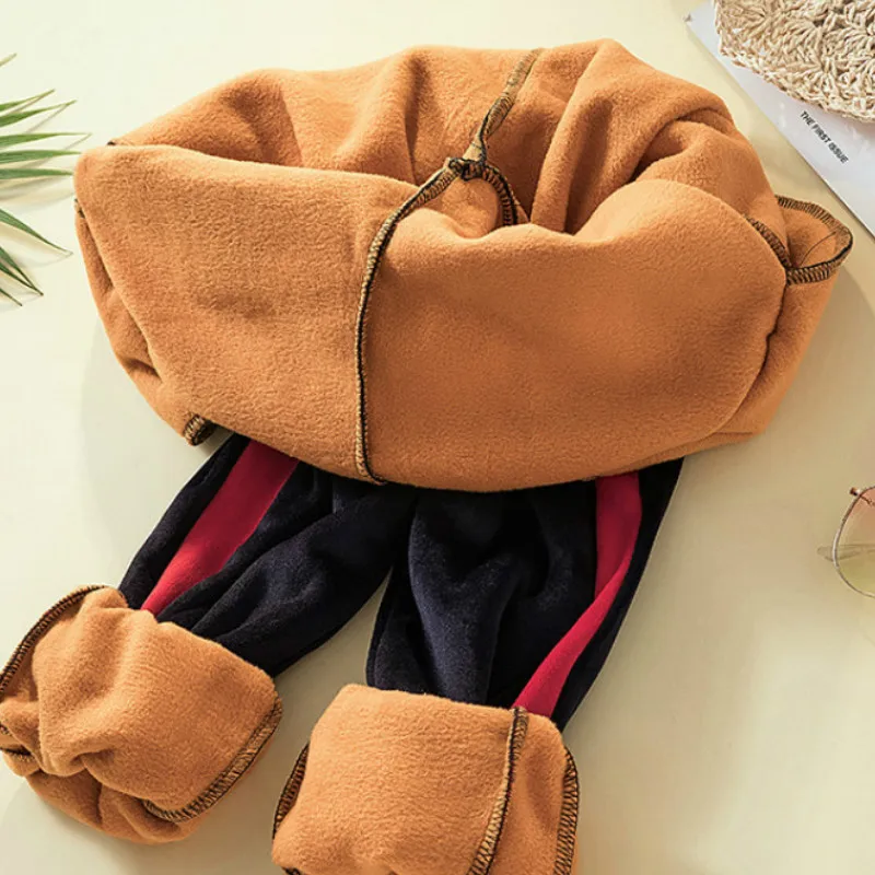 Размера плюс 4Xl из плотного флиса брюки для бега женские хлопковые Осенняя