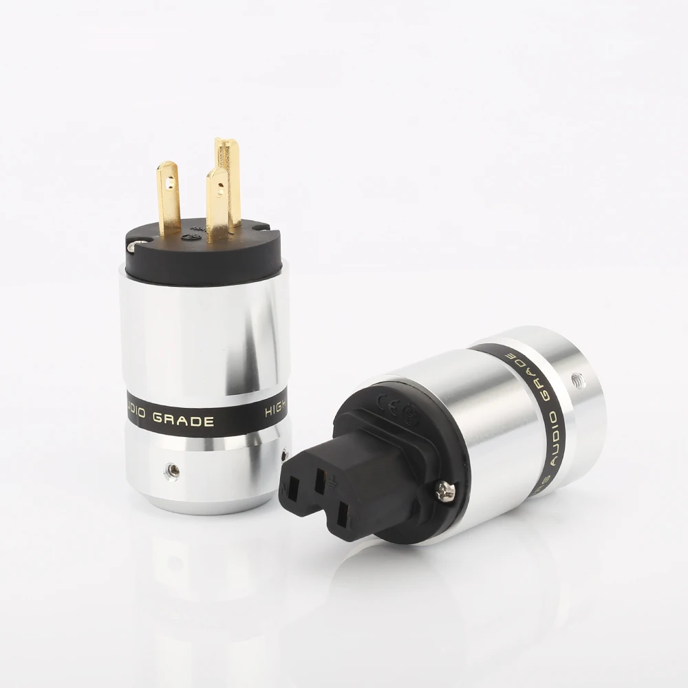 Hi End позолоченный Американский кабель питания штекер IEC разъем Женский HIFI DIY