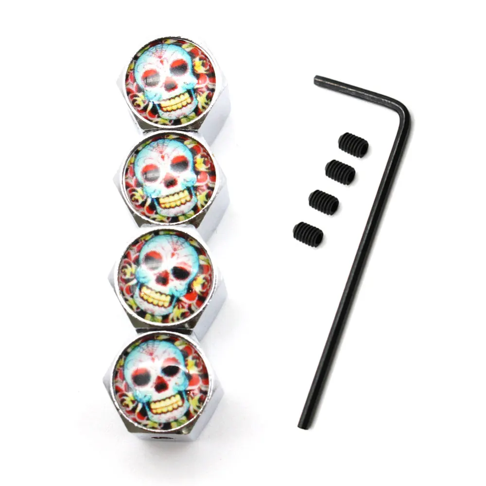 5 шт./компл. автомобильный стиль цинковый сплав Противоугонный череп с цветами