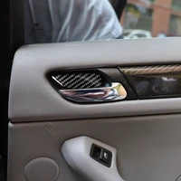 genuine carbon fiber car inner door handle bowl decorative cover stickers for bmw e46 323i 328i 330i 325i 1998 2005
