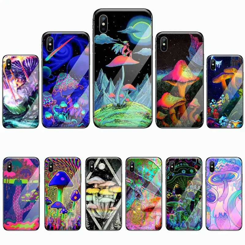 Необычный чехол для телефона с психоделическим рисунком грибов Триппи