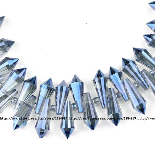 JS608 Blue ink JHNBY длинные конусные подвески в форме капли Австрийские хрустальные бусины 6*15 мм 50 шт стеклянные бусины для изготовления ювелирных изделий Аксессуары для браслетов - Цвет: JS608 Blue ink