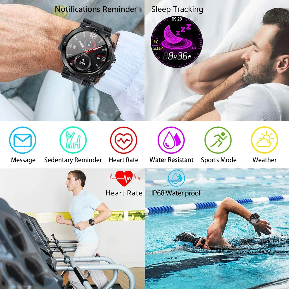 Смарт часы для мужчин Bluetooth крови Давление умные женщин Водонепроницаемый Спорт