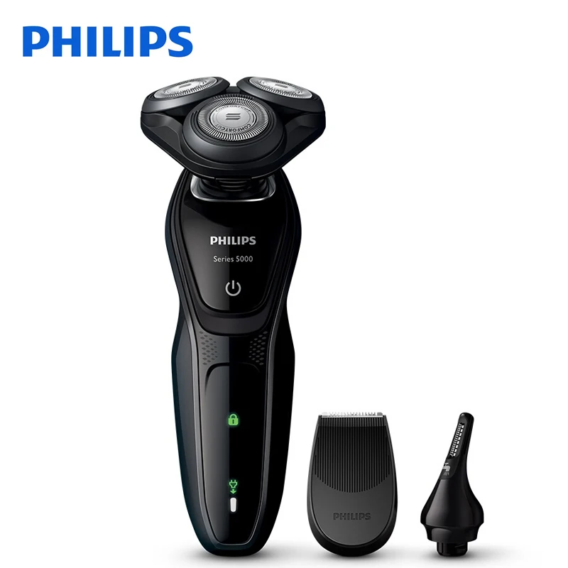 Philips профессиональная электробритва S5082 перезаряжаемая 3D плавающая головка моющаяся для мужской 5 направления Гибкая бритвенная головка