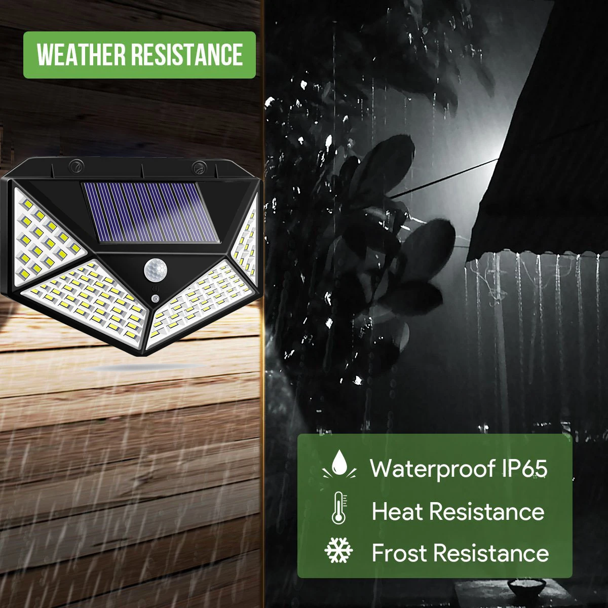 A2 solar lamp lantern 100/114 LED light 4-side 2400mA PIR motion sener Garden outdoor Patio Yard Wall Driveway Fence