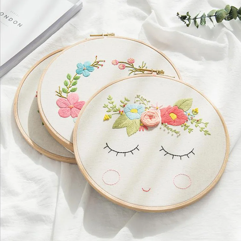 Европа DIY ленты вышивка начинающих Набор Предварительно напечатанный цветочный