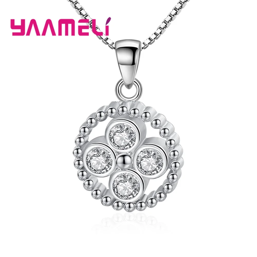 

High End 925 Sterling Silver Neck Accessories Necklaces aaaaa Austrian Crystal Mystic Sign Pendant Fashion Jewelry for Ladies
