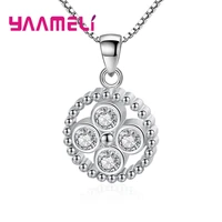 high end 925 sterling silver neck accessories necklaces aaaaa austrian crystal mystic sign pendant fashion jewelry for ladies