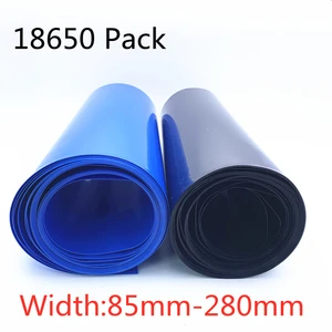 18650 Lipo Battery PVC Heat Shrink Tube Pack 85mm ~ 280mm Width Insulated Film Wrap Lithium Case Cable Sleeve Blue Multicolor