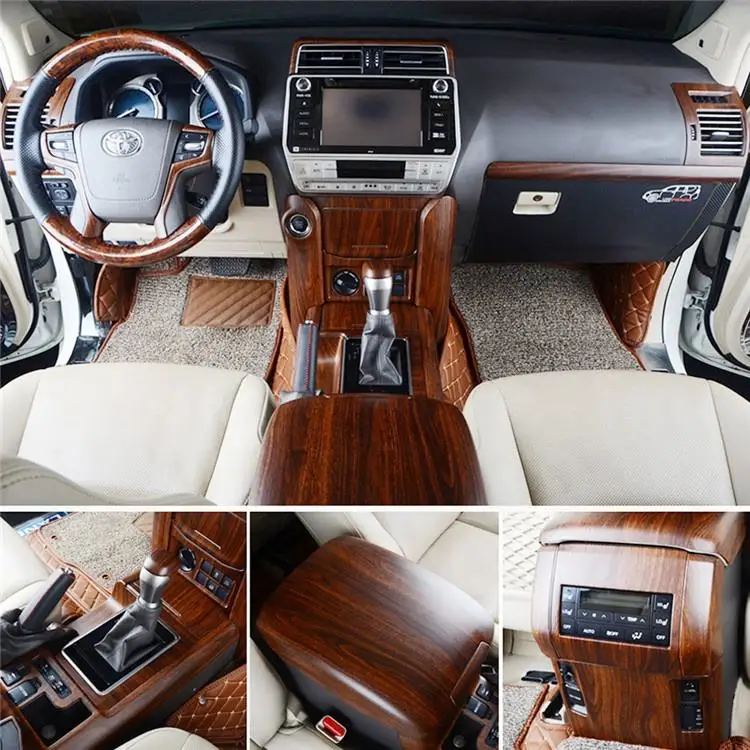 

Car Steering Wheel Trims Frame Panel Cover Interior Decoration Accessory For Toyota Prado 2014-2017