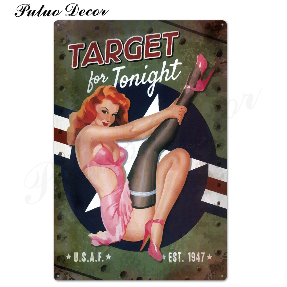 TH2357 Pin Up Girl Оловянная табличка металлическая винтажная Сексуальная металлическая вывеска Настенный декор для бара паба клуба человек пещера значки в стиле ретро металлическая живопись - Цвет: TH2357
