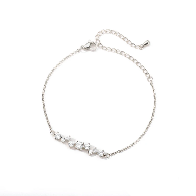 

Fashion Crystals Charm Bracelet Femme Stainless Steel Chain pulsera hombre Best Gifts For Women Jewelry