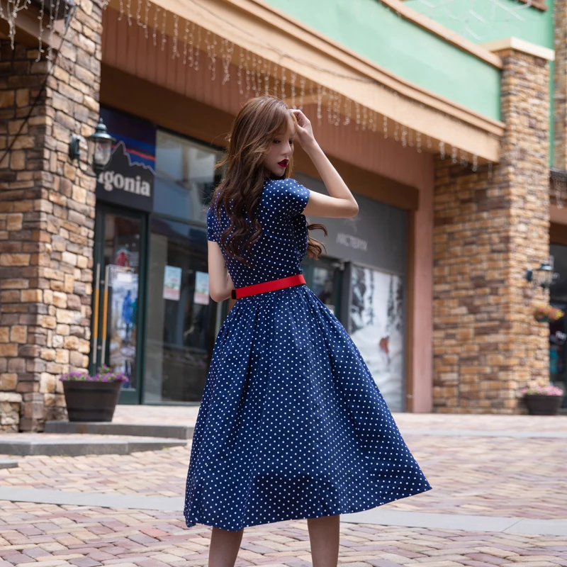 Женское винтажное плиссированное платье средней длины с V-образным вырезом и