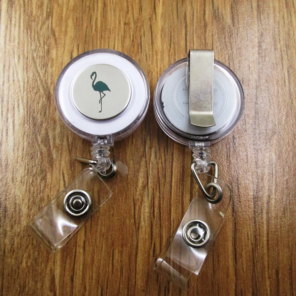 Бейдж с фламинго для удостоверения личности в виде катушки подарок Него/ее друга