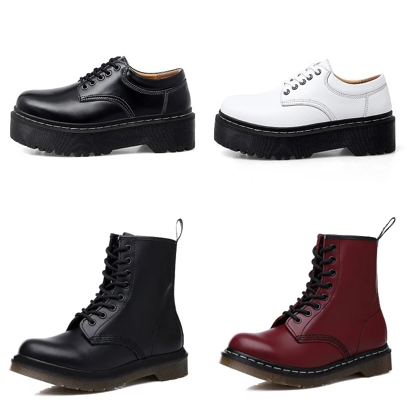 Оригинальная брендовая одежда Зимние ботильоны Ботинки Martin в байкерском стиле