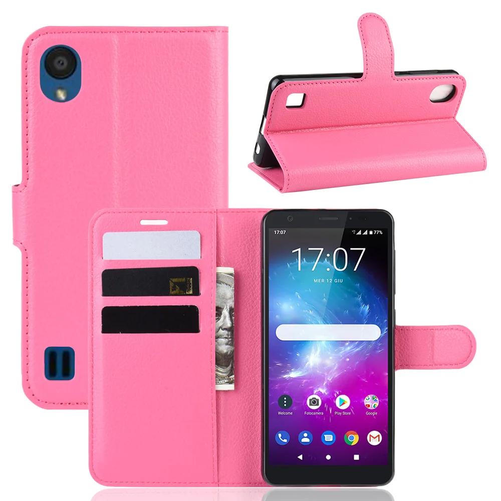 Для zte Blade A5 2019 чехол с узором Личи из искусственной кожи откидной подставкой