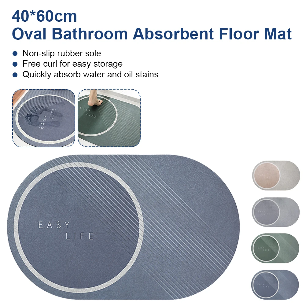 

60x40cm Home Bath Mat Non-slip Quick Drying Super Bedroom floor bathroom corridor Water Absorbent Bathroom Carpet