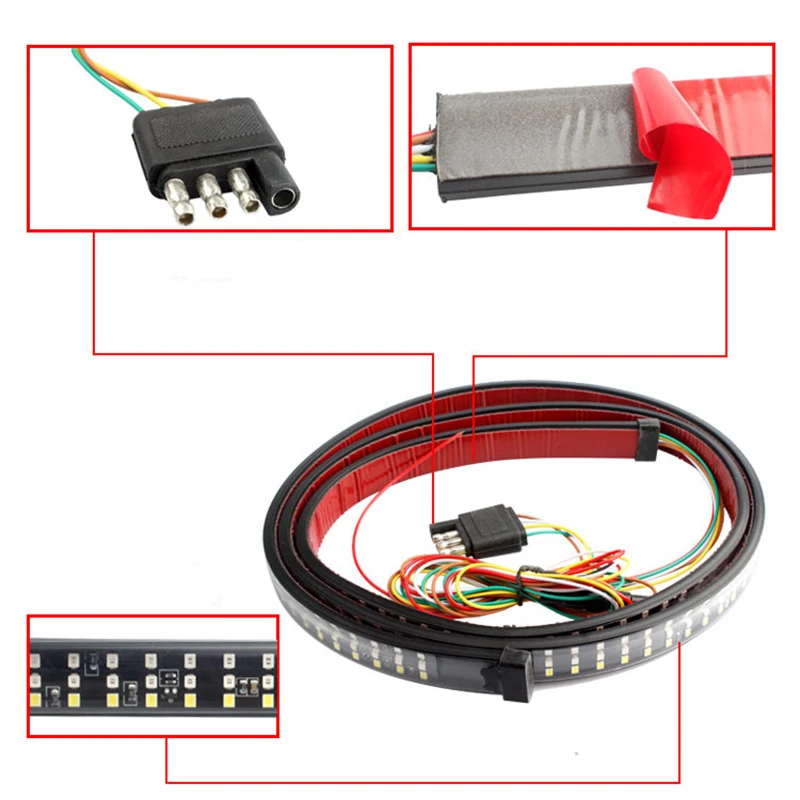 150 см 60 &quotТройной Ряд багажника грузовика светодиодный полосатый свет для бара с