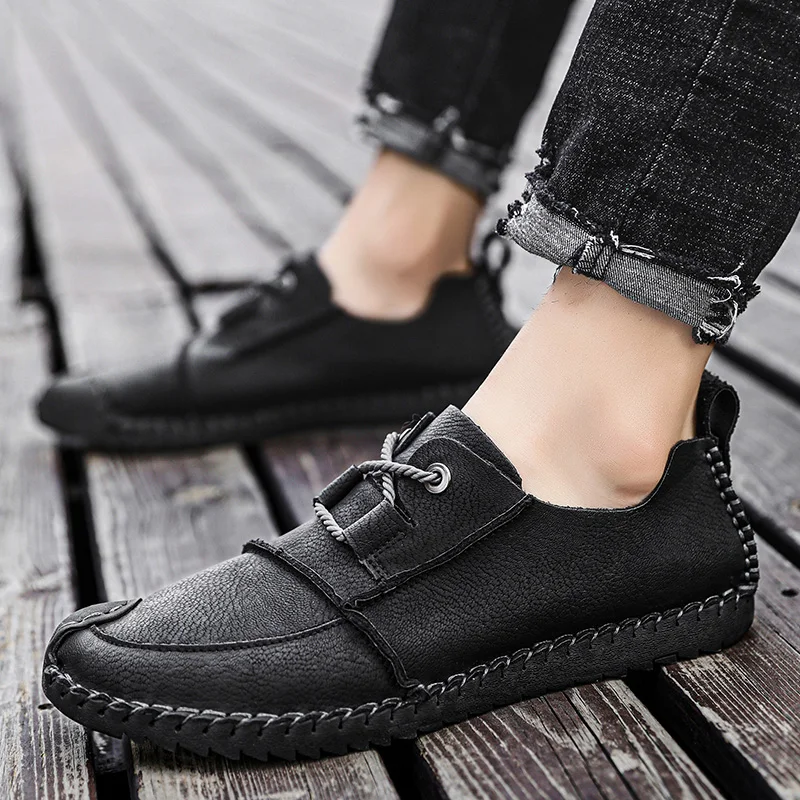 

2021 new men's shoes spring fashion casual shoes British leather shoes men's trend casual leather shoes Big Size 38-48