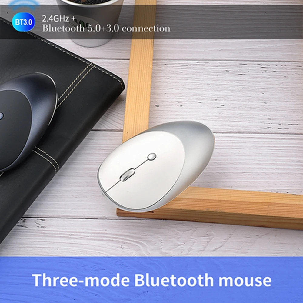 Три режима Bluetooth 3,0/5,0 беспроводная мышь можно подключить 3 компьютера Бесшумная дизайнерская оптическая перезаряжаемая мышь для ПК MAC ноутбука