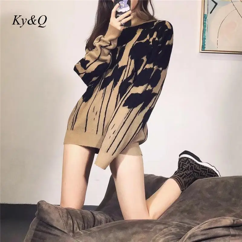 Брендовый дизайн 2020 зимний женский винтажный пуловер Цветочный жаккардовый