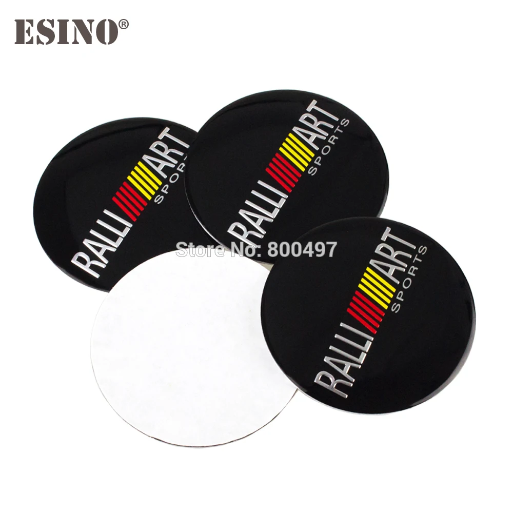 

40 x Car Styling 3D Metal Aluminium Alloy Wheel Center Cap Stickers Wheel Hub Cap Decals Emblems Badges for Ralliart Ralli Art