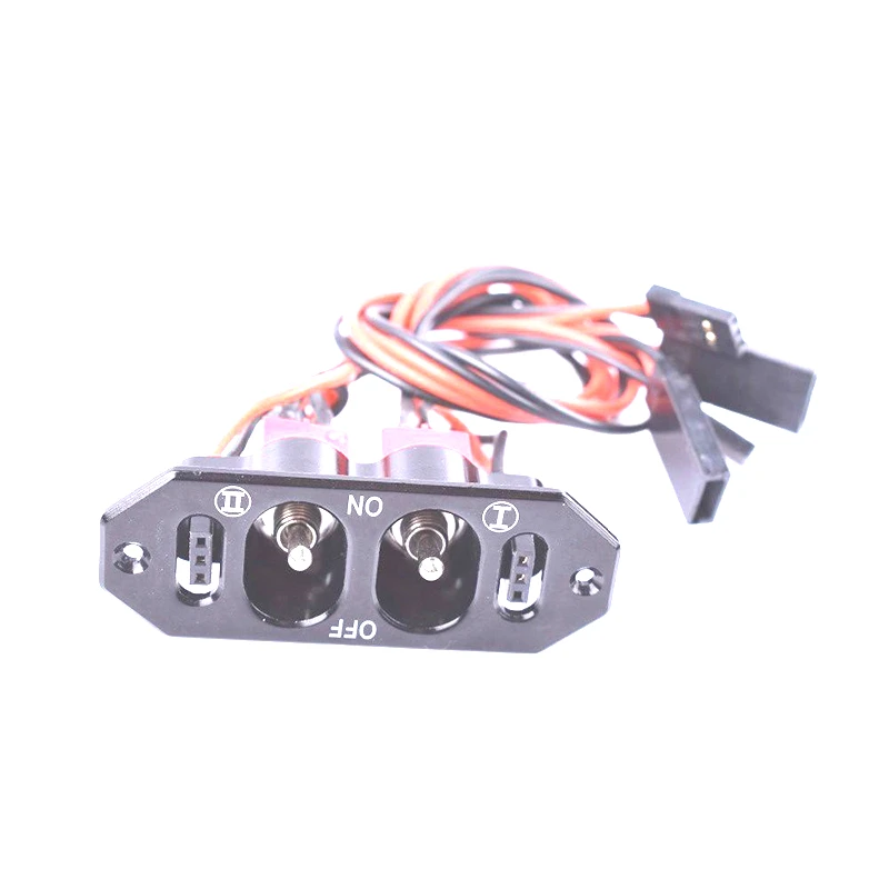 

RC Dual Heavy Duty Switch For Gas Planes Comes with battery charge outlet Made of CNC aluminum in anodized black color