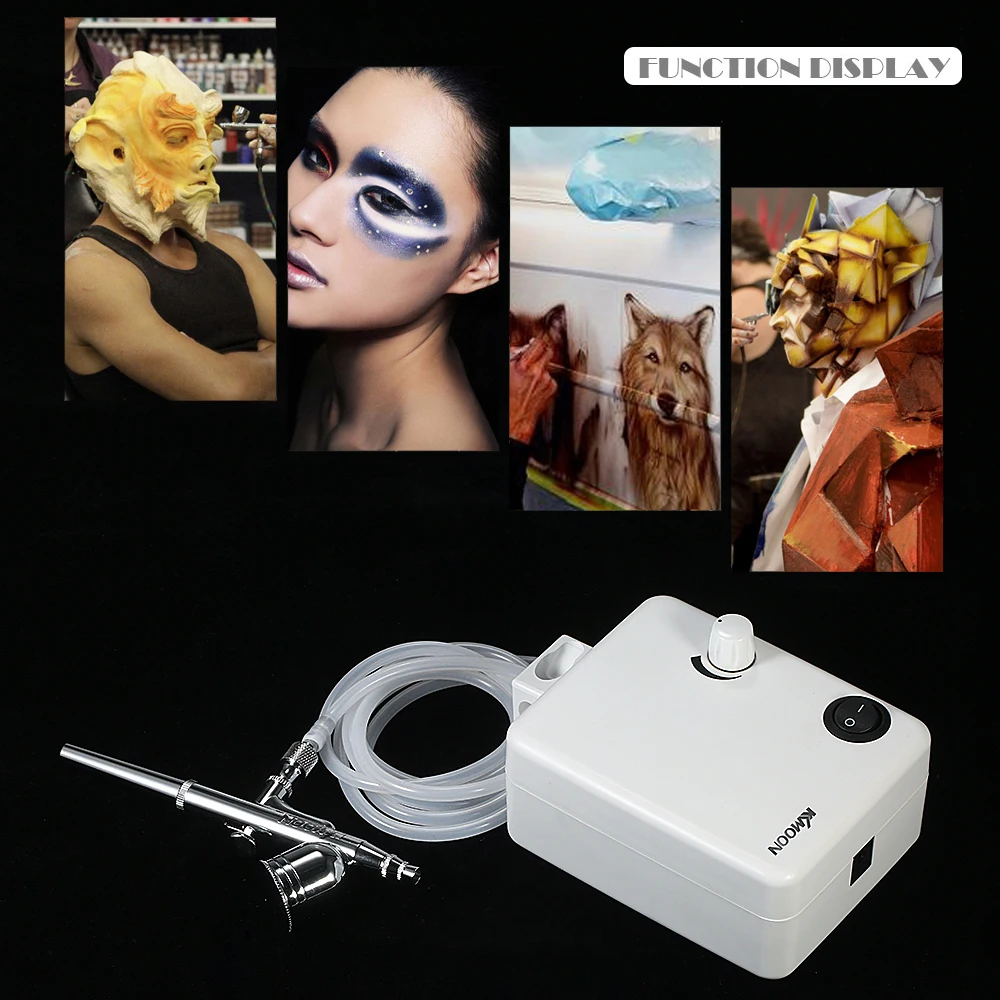 

KKmoon Dual Action Airbrush Air Compressor Set Gravity Feed Air Brush Kit for Art Painting Tattoo Manicure Craft Cake Spray