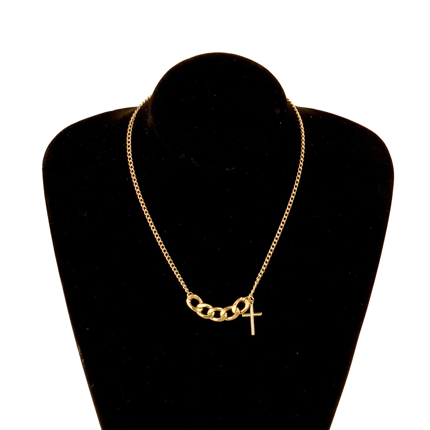 

2021 Goth Stainless Steel Popular Cross Pendant Necklace for Women Personality Clavicle Cross Choker Necklace Jewelry Wholesale