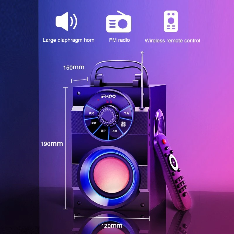 Bluetooth Колонка iFKOO S37 портативная FM TF AUX|Портативные колонки| |
