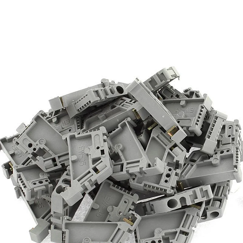 50Pcs 35mm DIN Rail Terminal Block End Stopper Mounting Clips | Blocks