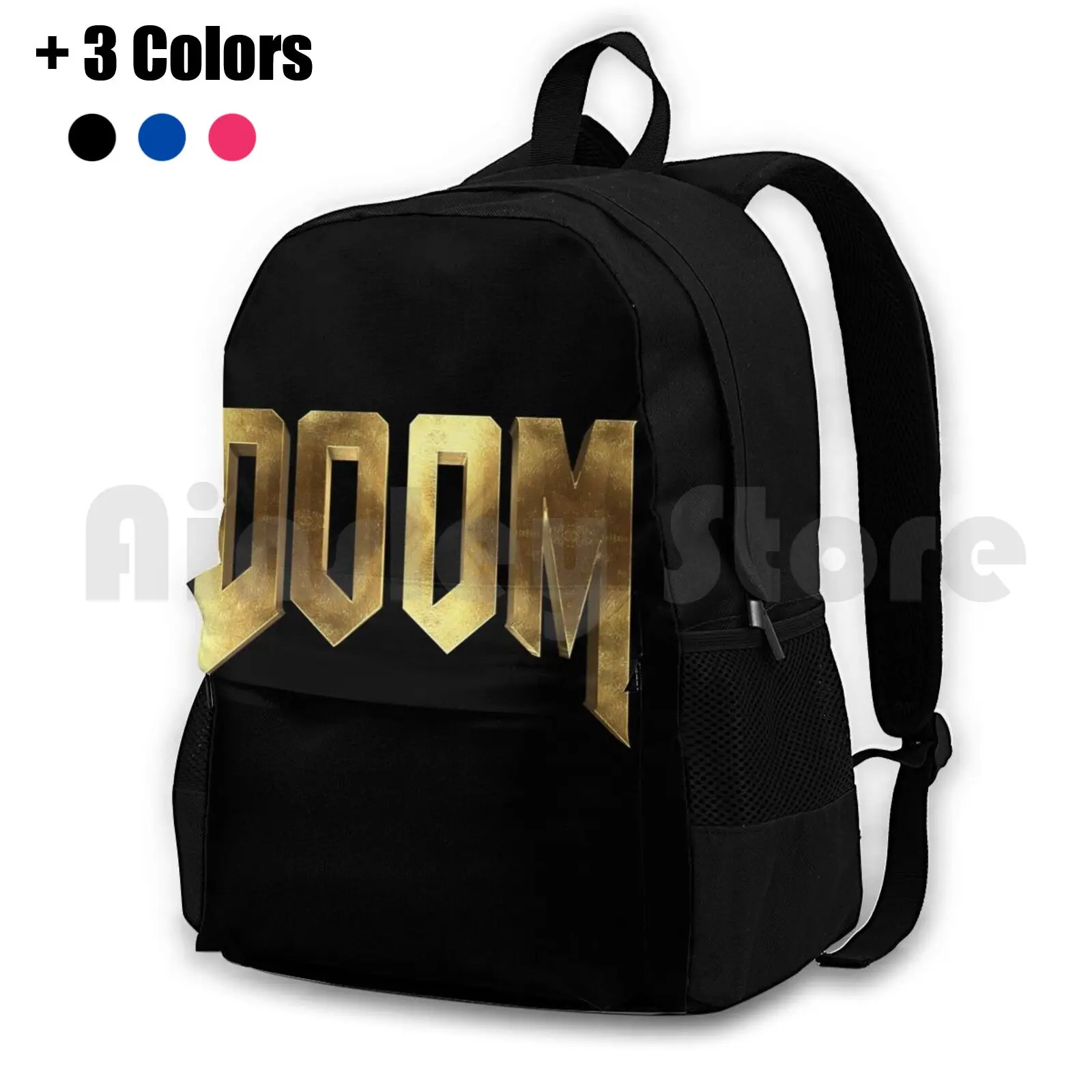 Водонепроницаемый походный 3D-Рюкзак Doom золотистый игровой ретро-рюкзак для