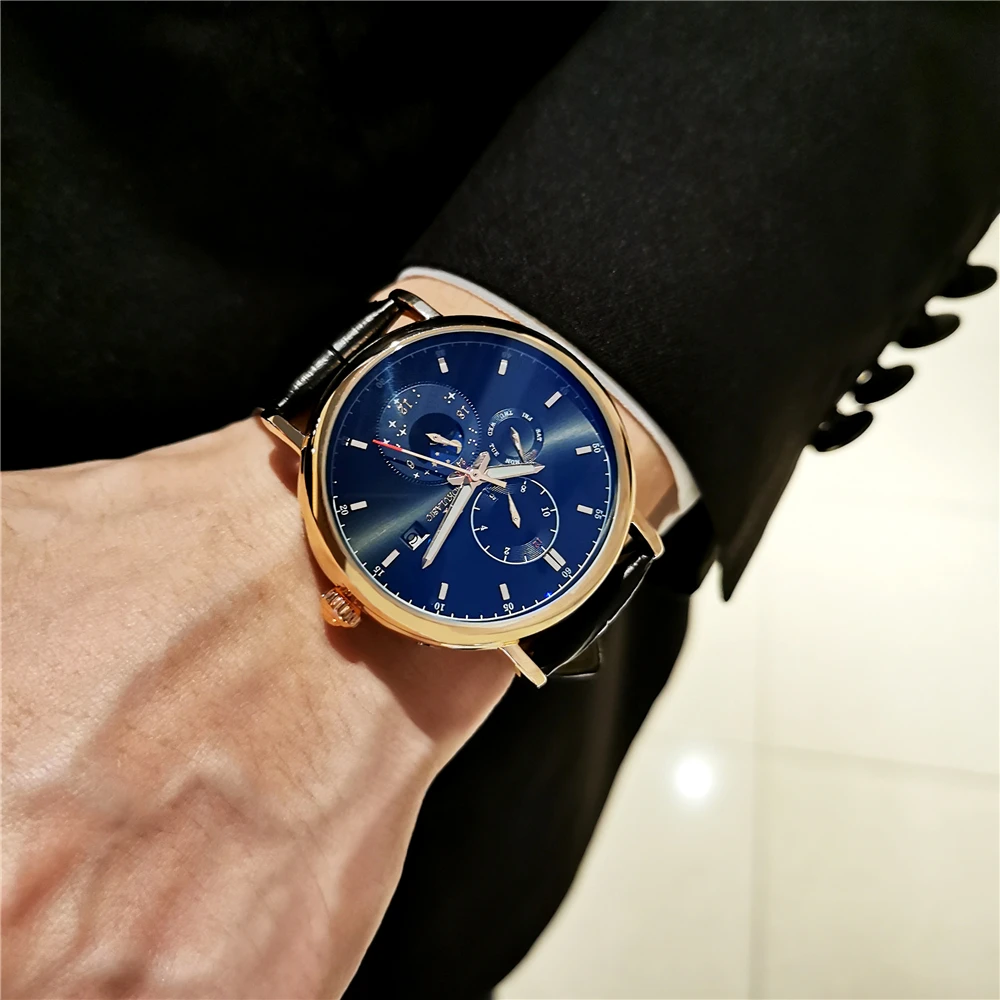 Мужские механические часы с автоподзаводом AOKULASIC автоматические вырезами