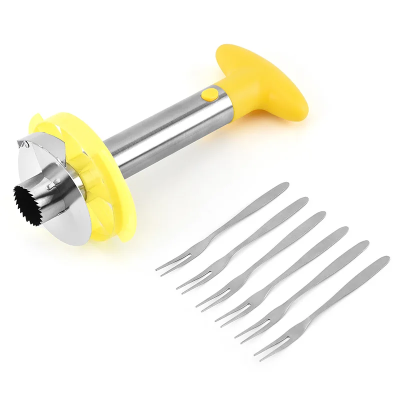 

Stainless steel pineapple peeling and core pulling tool with pineapple core separator