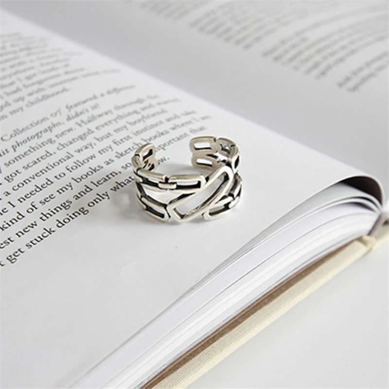 Кольцо-цепочка женское с большими кольцами популярный дизайн винтажная широкая