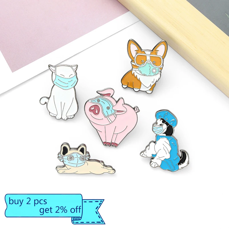 Брошь медицинская с эмалью эмалированная брошь в форме животных любит жизнь