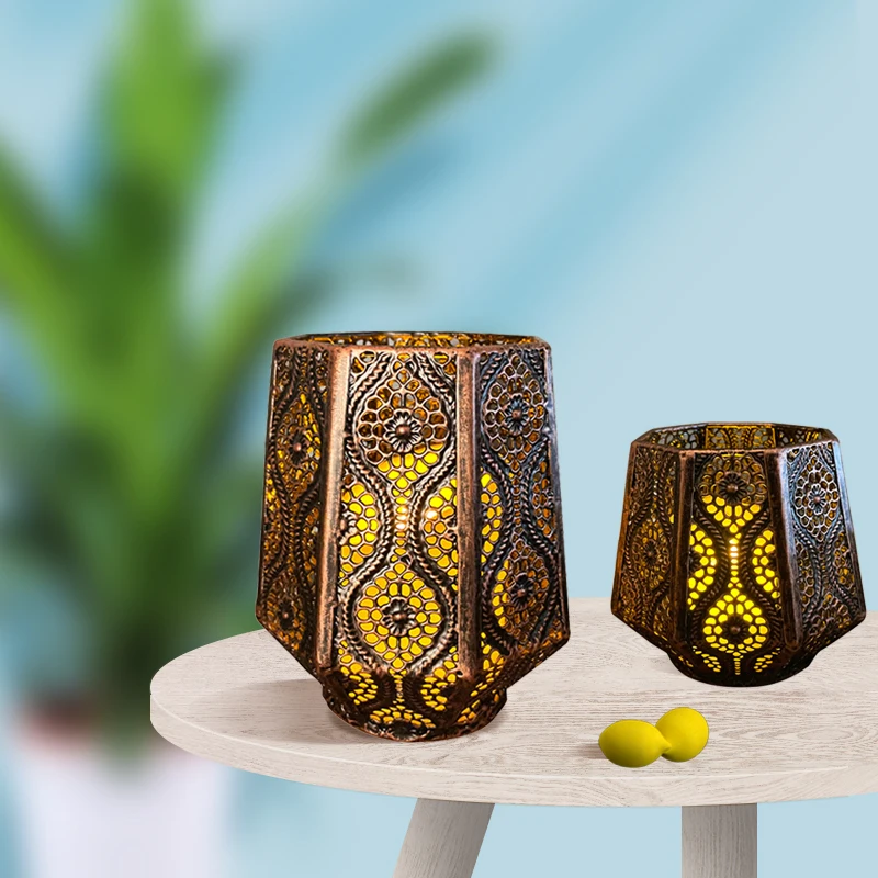 Винтажный железный металлический арт марокканский подсвечник винтажный полый