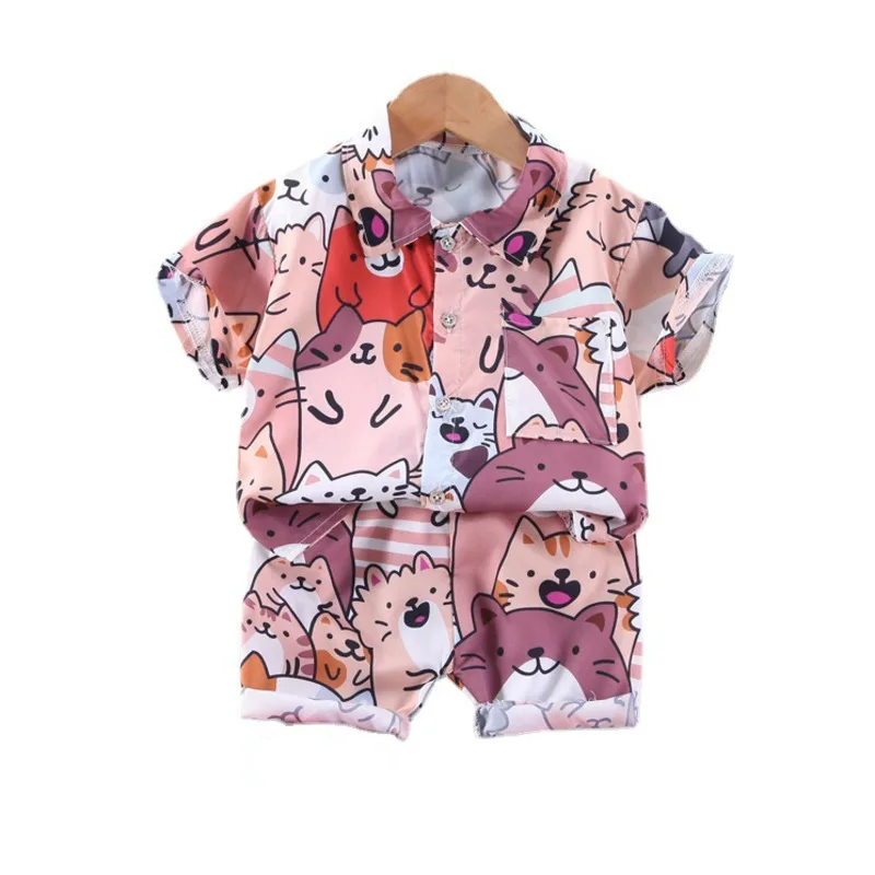 

New Summer Baby Boys Clothes Suit Children Fashion Cute Cartoon Shirt Shorts 2Pcs/Set Toddler Casual Costume Kids Girls Clothing