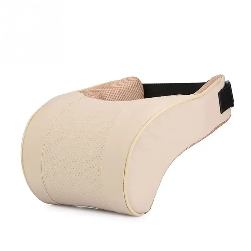 beige 28x18x26x9cm 1 шт. Автомобильная подушка для шеи из искусственной кожи, подушка для шеи с эффектом памяти, подушка для отдыха на шее, подушка для подголовника, подушка высокого качества, Универсальная автомобильная подушка - Цвет: beige 28x18x26x9cm