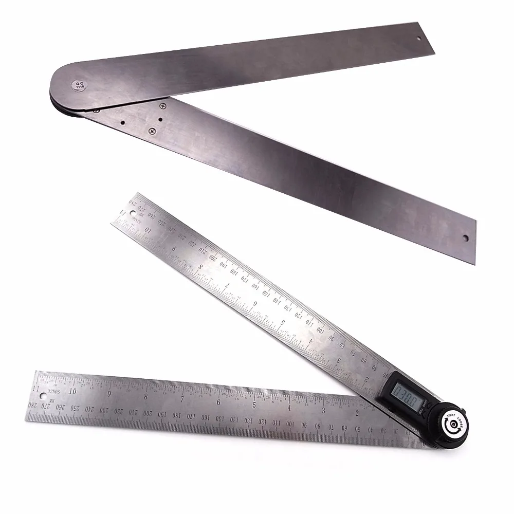 

2-in-1 Digital Angle Finder Meter Protractor Ruler 360 degree 600mm (300mm per arm) + Stable Locking Function