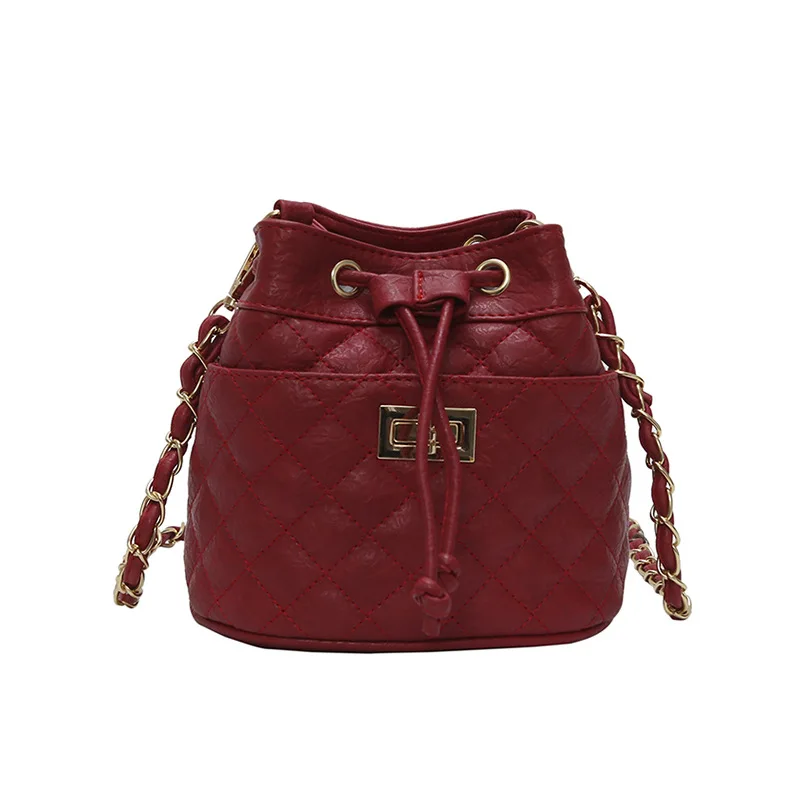 Модная дизайнерская роскошная женская мини сумка-ведро стеганая дамская сумочка