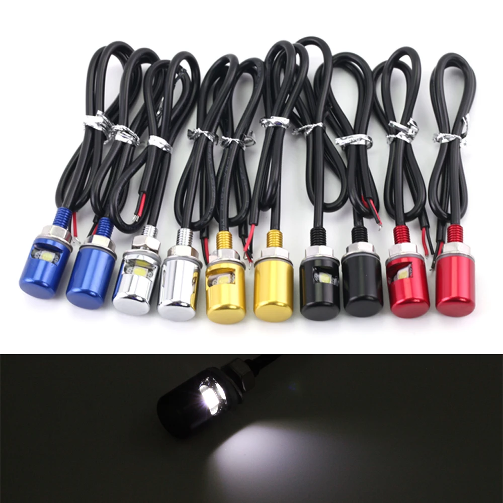 1 пара Универсальный светодиодный светильник для номерного знака 12 В болт белый