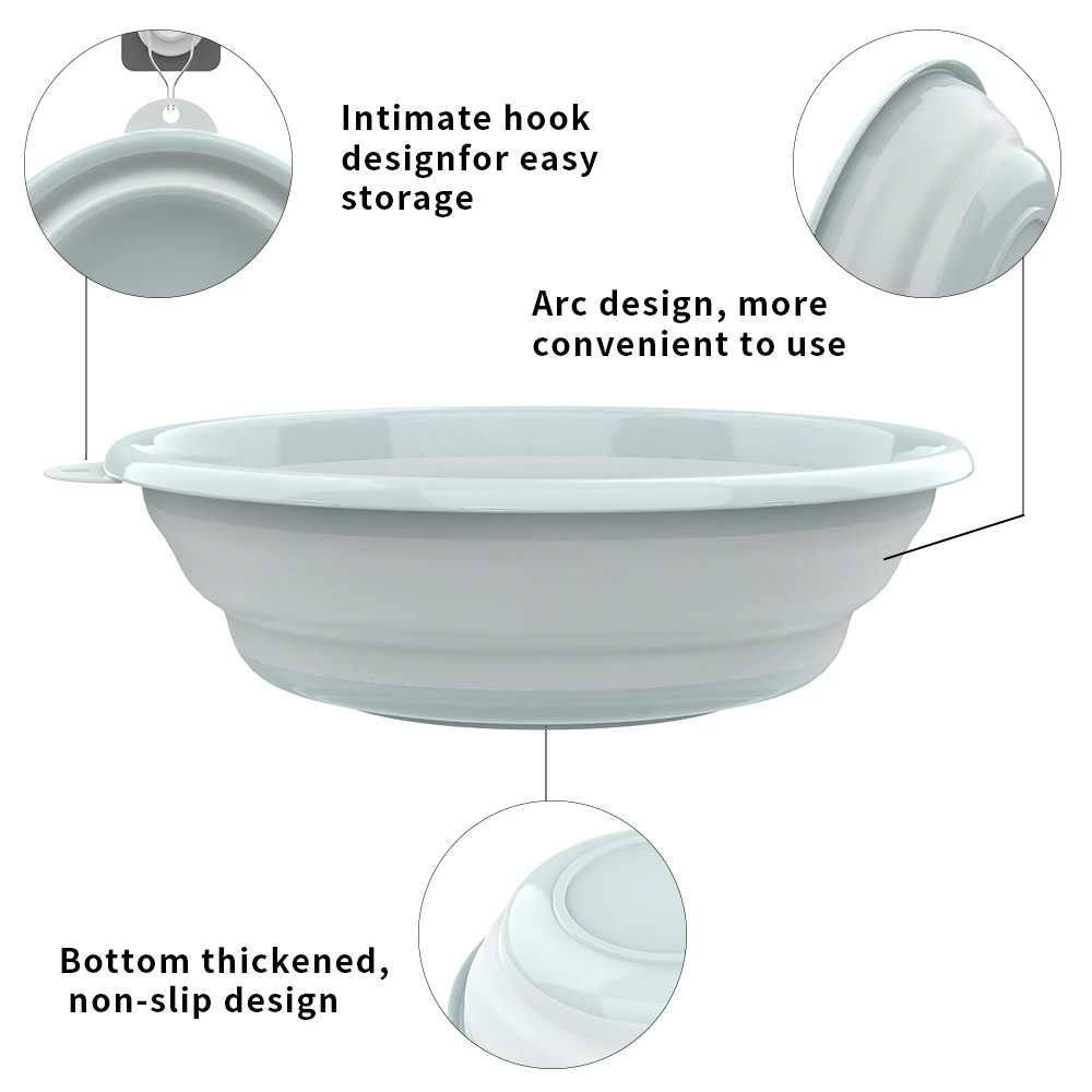 Набор из 3 складных тазиков туристическое складное ведро многоцелевой складной