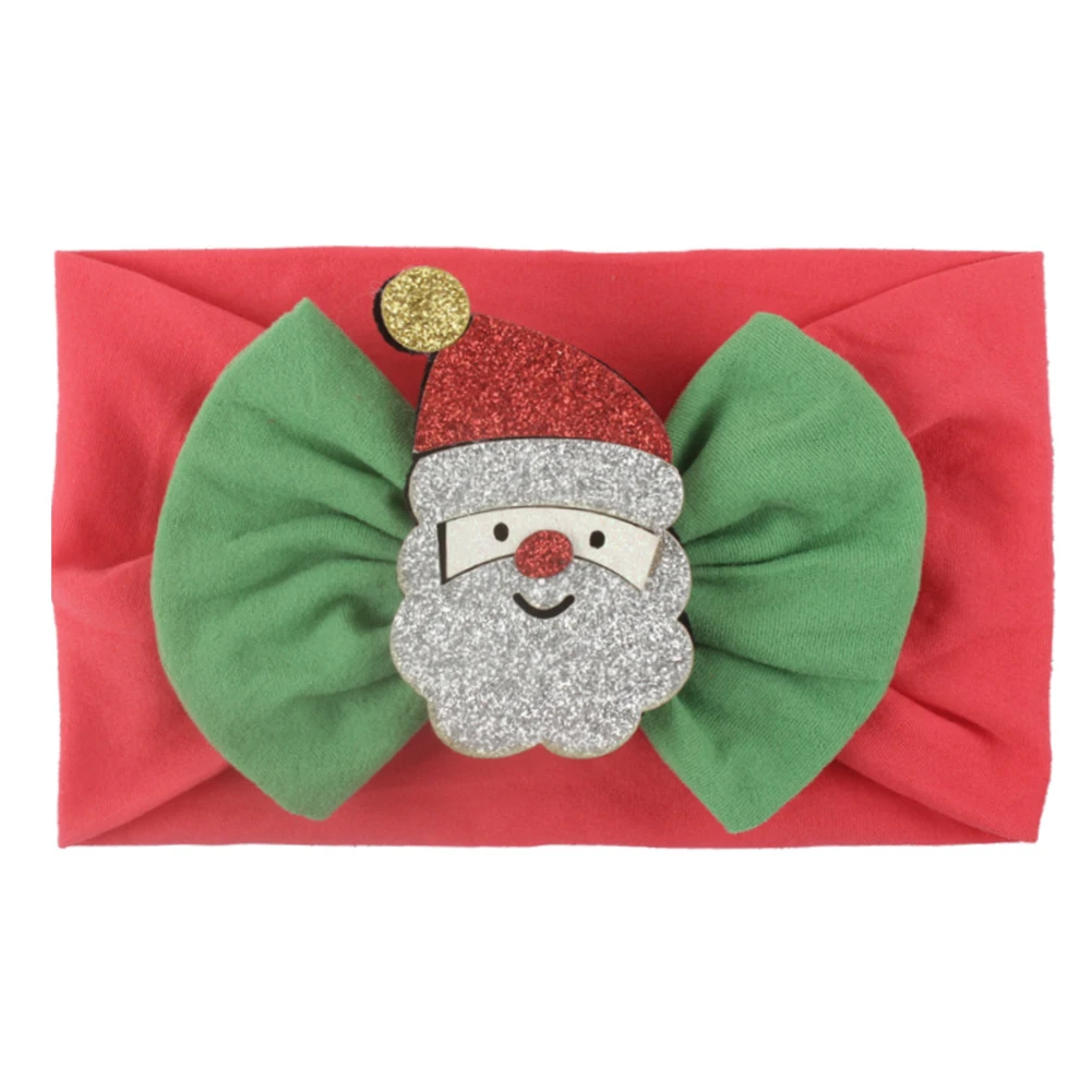 Christmas Glittery Headband Santa Bowknot Baby Elastic Wide Hair Band Headwear Claus kids girls Accessories | Дом и сад