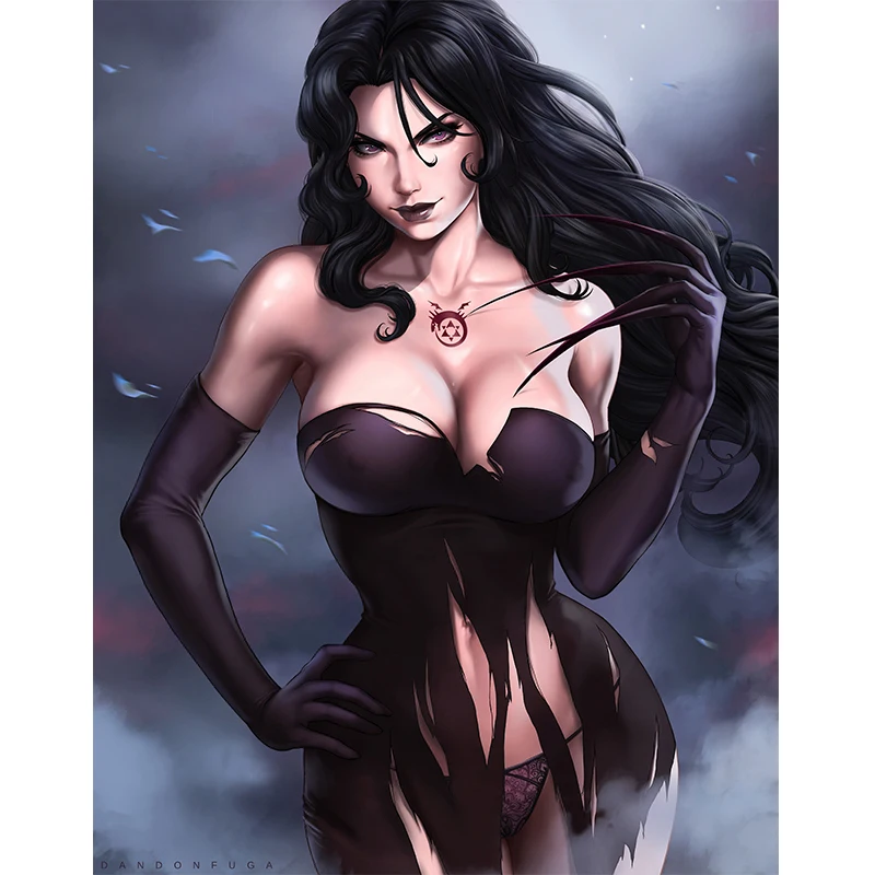 

Print Anime Sexy Dark Woman Lady Lust Canvas Paintings 21x30cm 30x45cm Custom Video Game Fan Art Posters Wall Pictures for Room